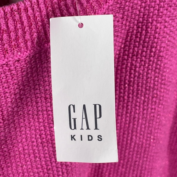 NEW Gap Sweater Girls Small 6 7 pink knit pull over preppy casual girly glitter - Picture 3 of 8